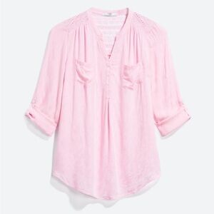 Q&A (bought on stitch fix).  Women’s pink blouse.  Size XL